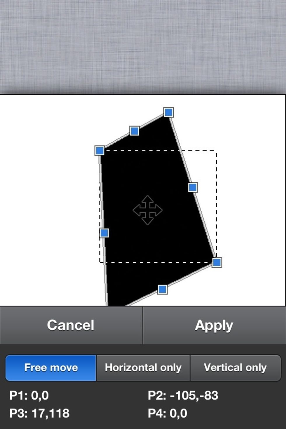 So now I can distort any selected area by dragging the blue squares. This is very helpful in graphic designing and I'm so glad they added it to the ArtStudio app.