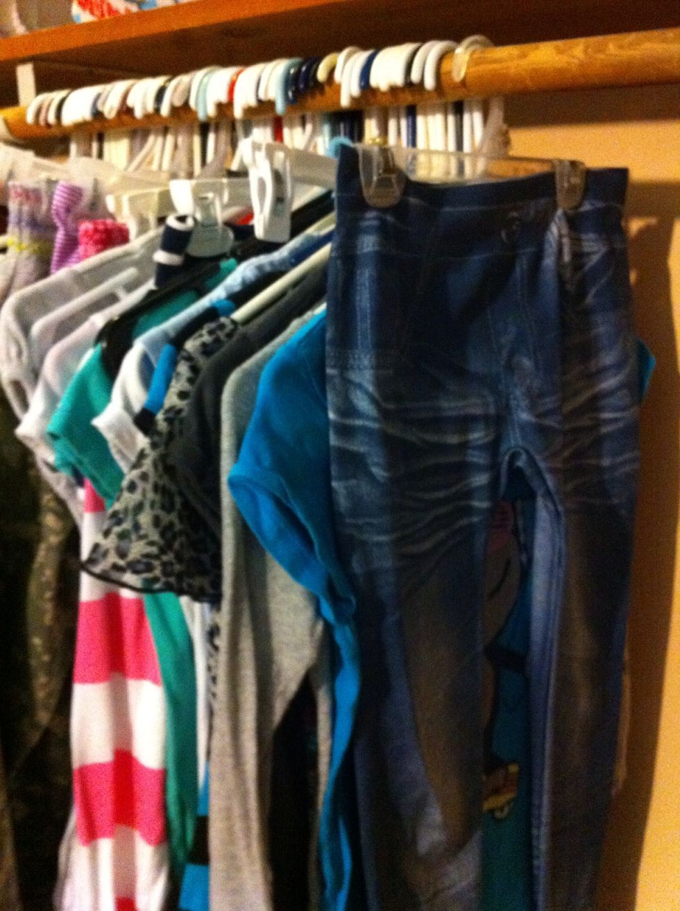 So on the right side these jeans looking spandex are next. So tomorrow's outfit will contain these.