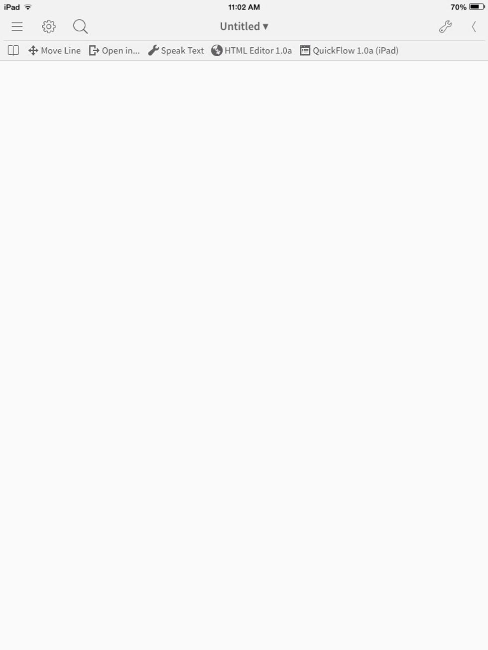 So, open Editorial and tap the Wrench at the top left of the screen.