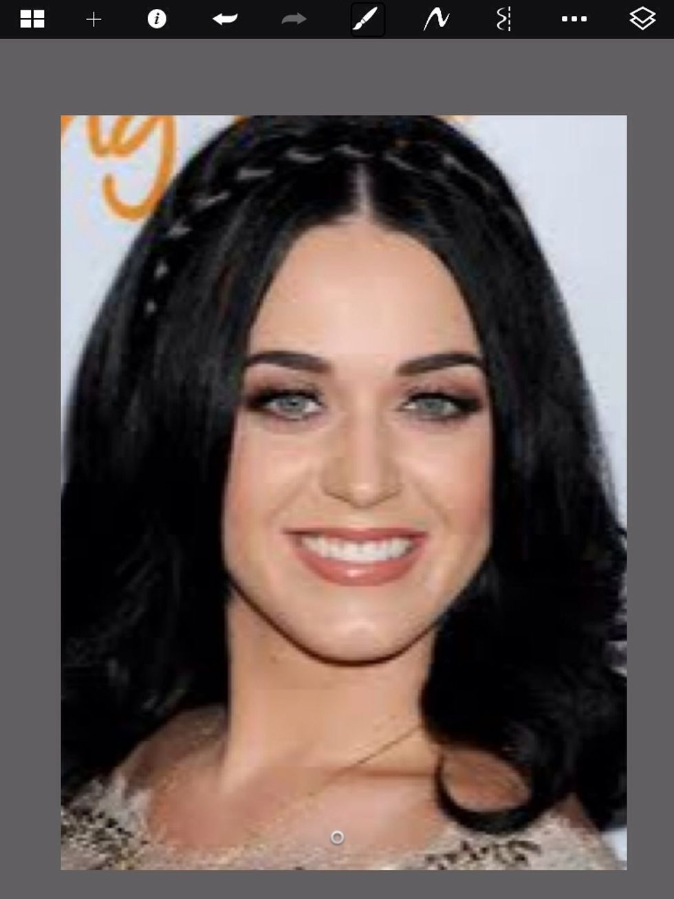 So our famous person is ... Katy perry!, make sure the person doesn't have no makeup ( eyeshadow and lipstick can be there).