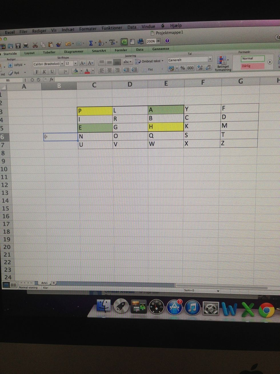 So P becomes A and H becomes E. You can only choose the corners inside the your box.