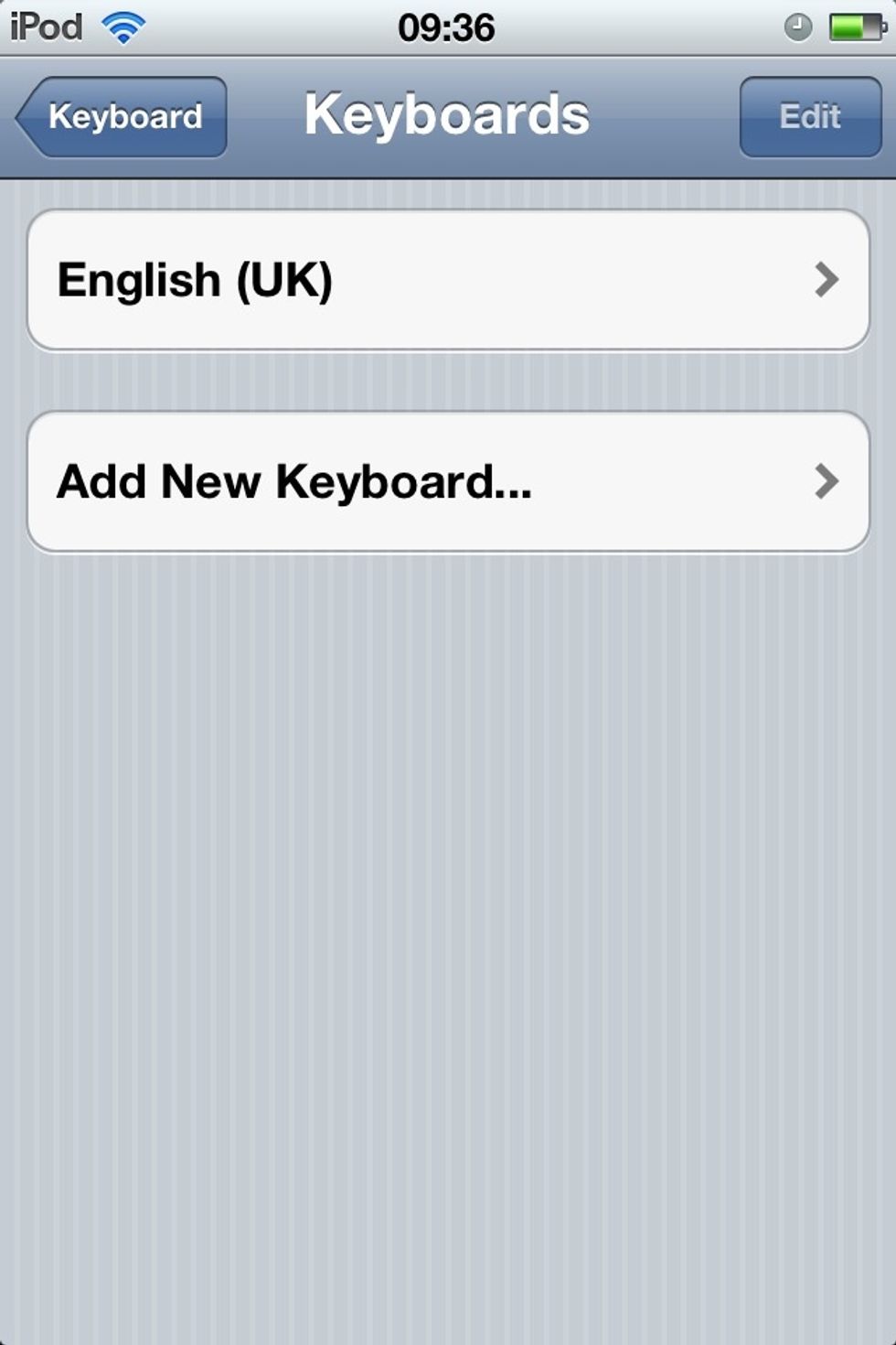 So probably most of you will just have English so click on 'add new keyboard'
