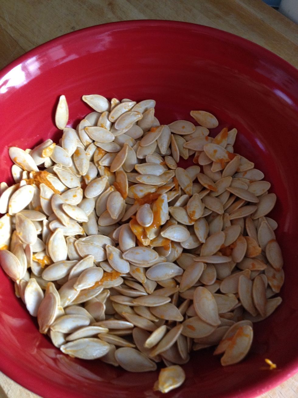 So scrape out all the pumpkin seeds...
