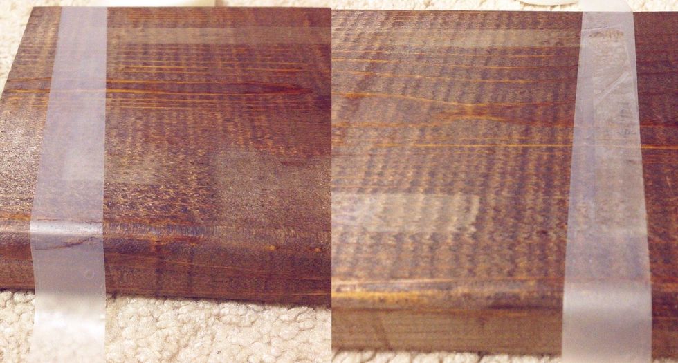 So snip those pieces off and measure a piece of masking tape to connect the horizontal strips.