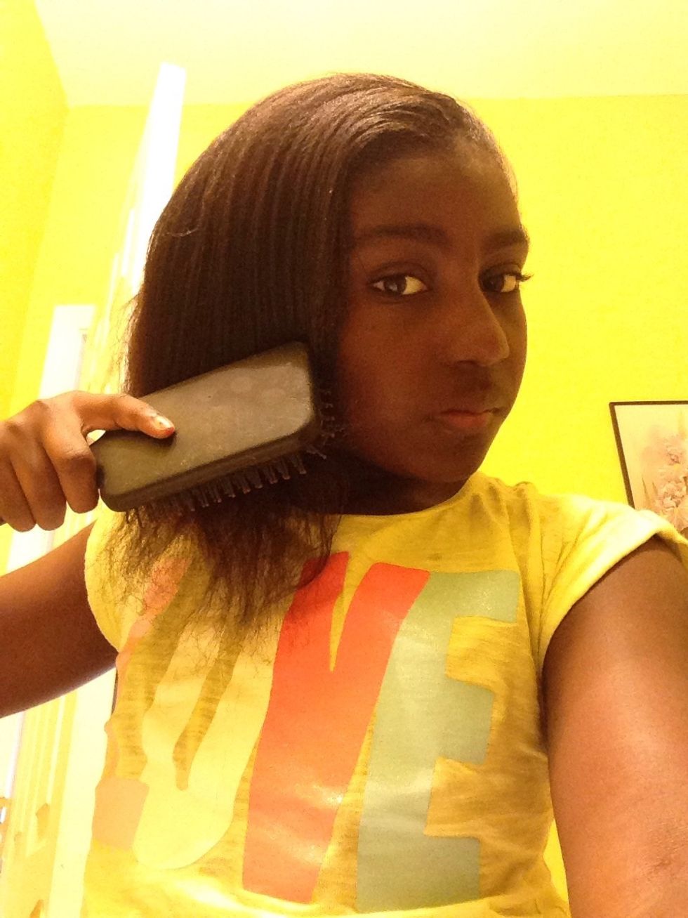 So start by brushing your hair so it's free of knots