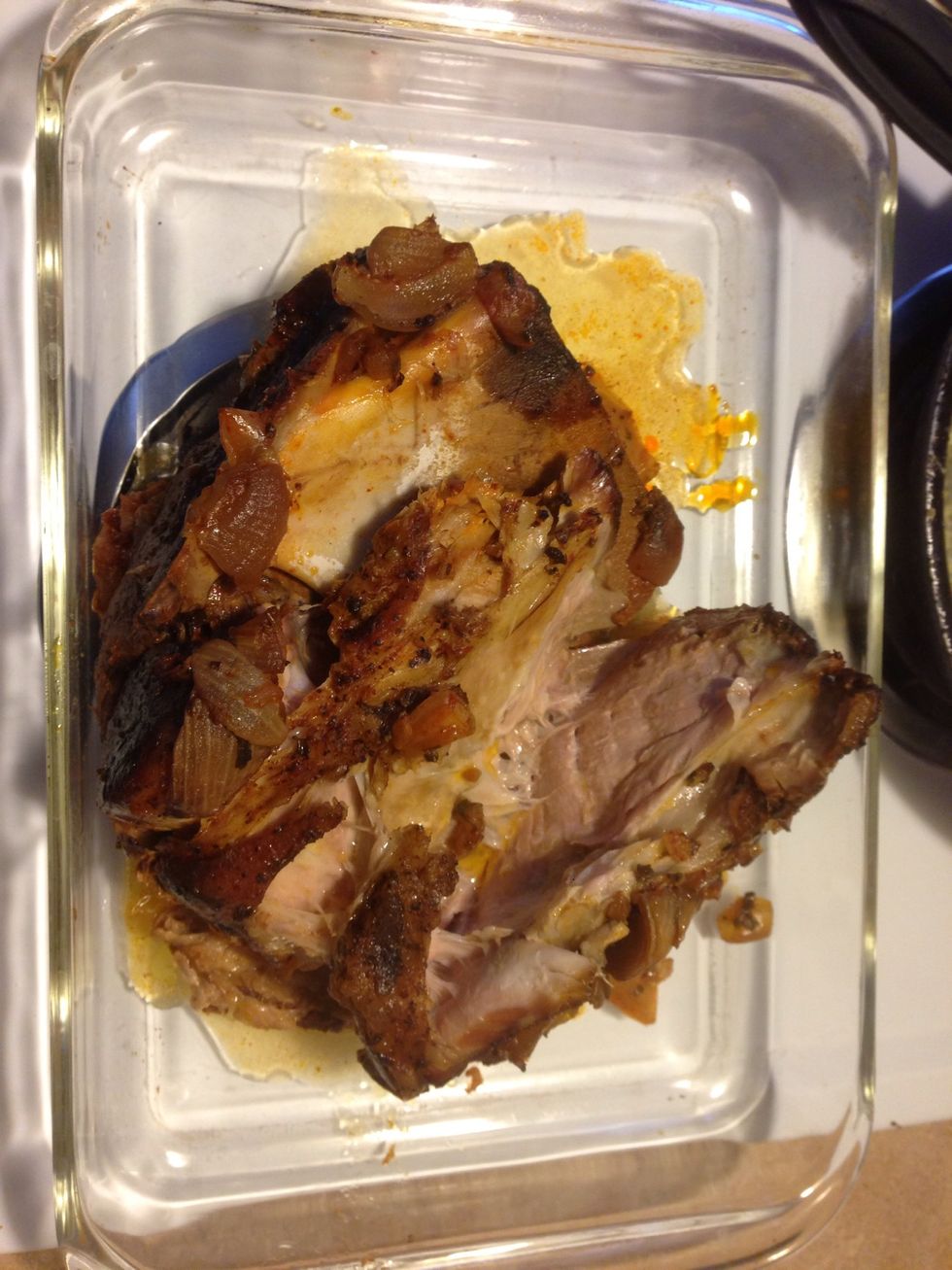 So tender no fork needed to shred however its really hot so ill use the forks lol.