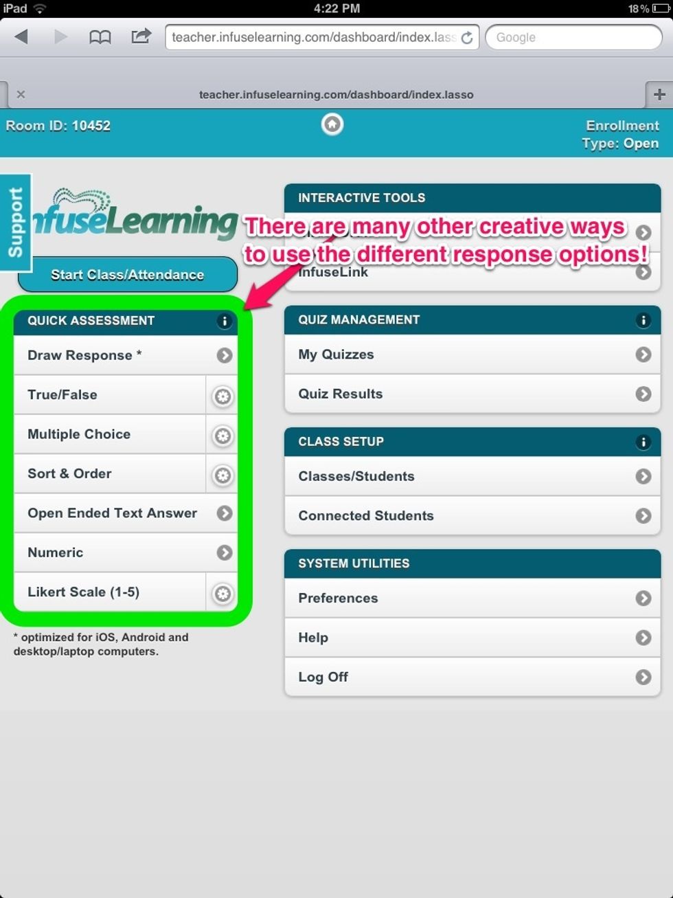 So, that's how Quick Assessment questions work. We encourage you to discover new ways to use these options in your classroom and share your ideas with the growing Infuse Community!