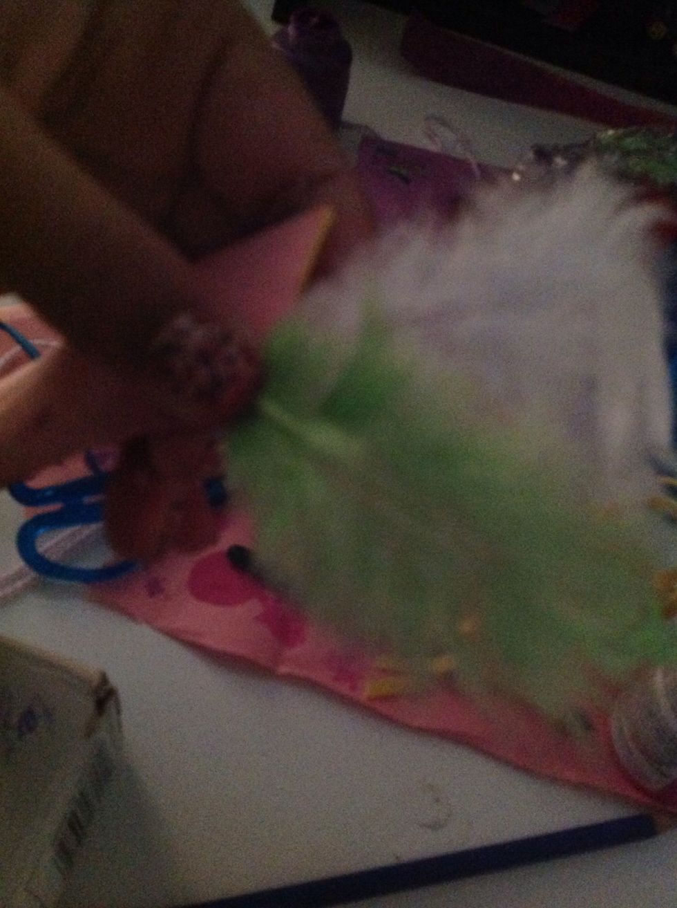 So then glue then on the back corner (left or right)