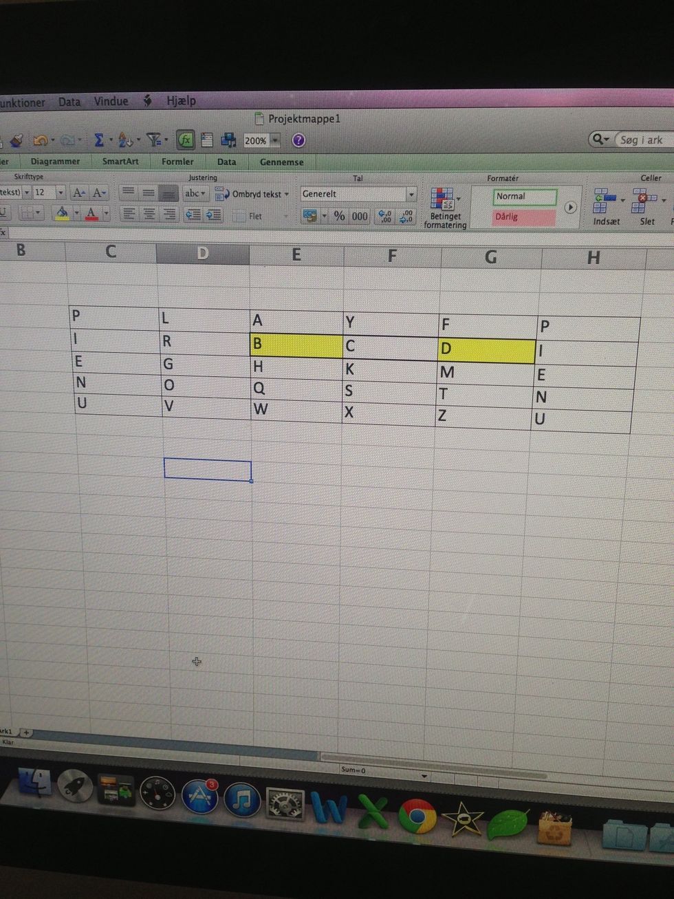 So we copied the first column and pasted it so it also becomes the last, so we can decode D.