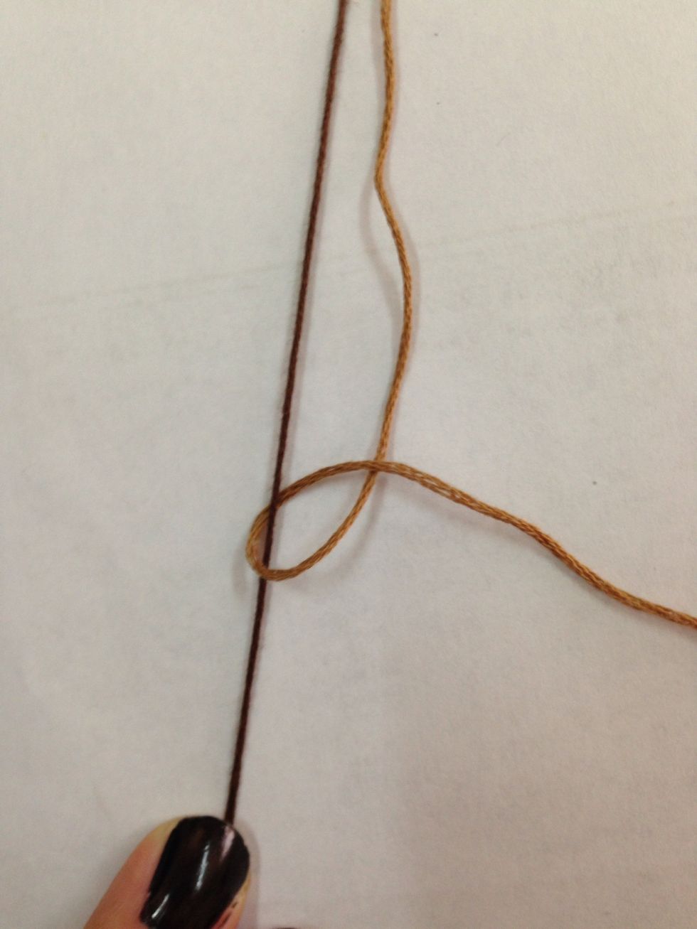 So we do a right-to-left knot (backwards 4).