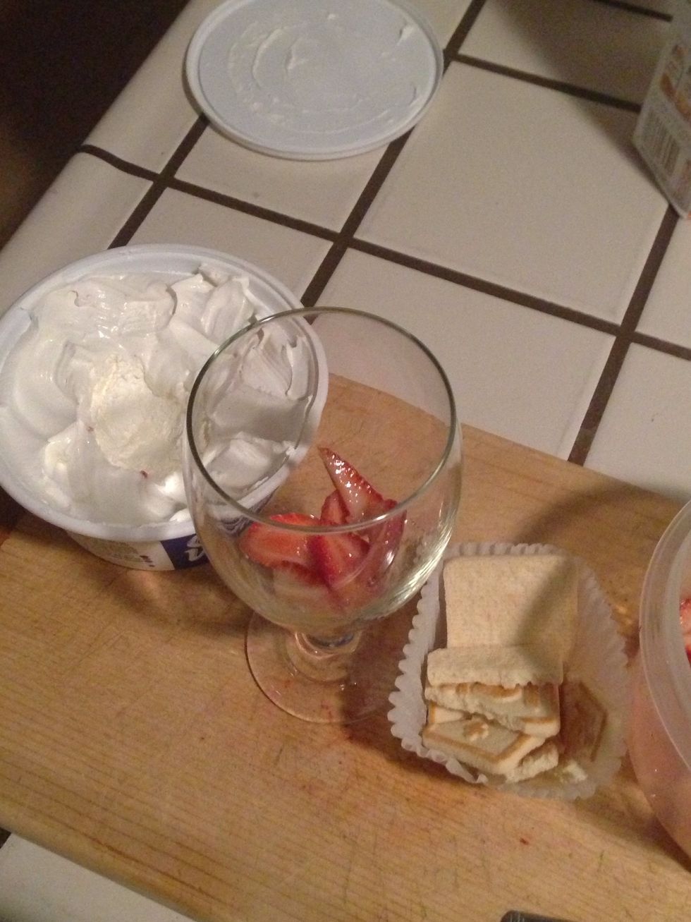 So with a spoon add strawberries