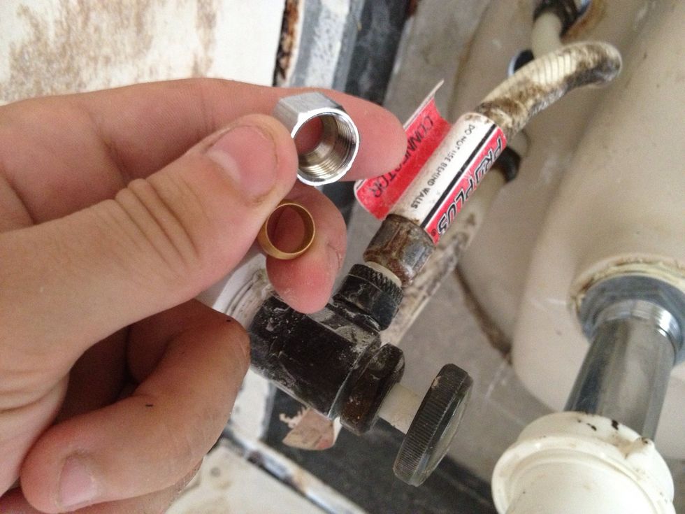 So you can toss the metal collar and brass ring that came with the valve if you're dealing with a leaking sink valve, or if replacing just the plunger on a toilet valve worked for you.