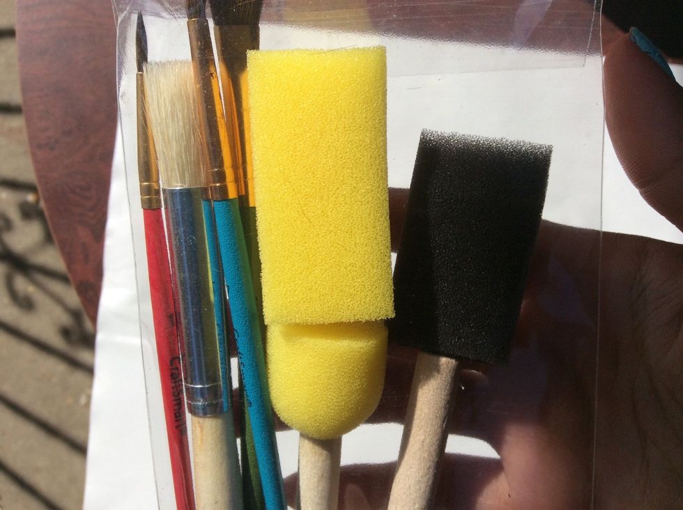 So your going to need some supplies the first thing you will need is some paint brushes I got a variety pack from Michaels for $1.99