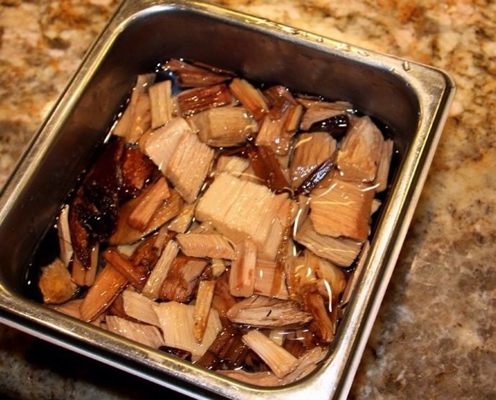 Soak apple chips in water for 10 minutes