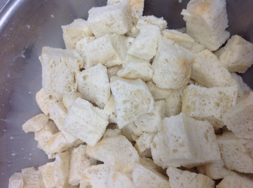 Soak bread in milk