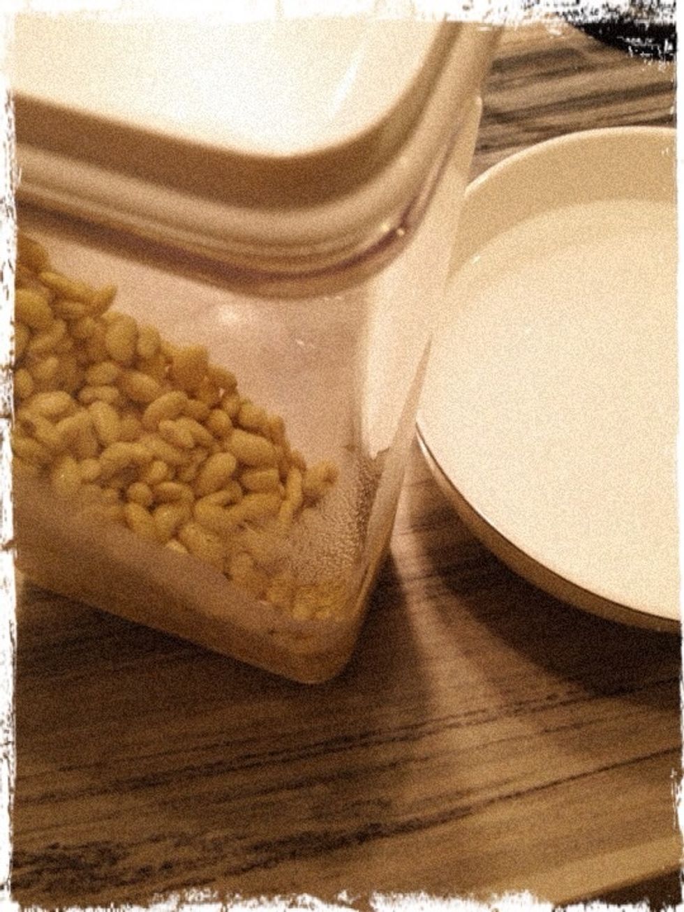 Soak soya beans in distilled water for 6hours in a container
