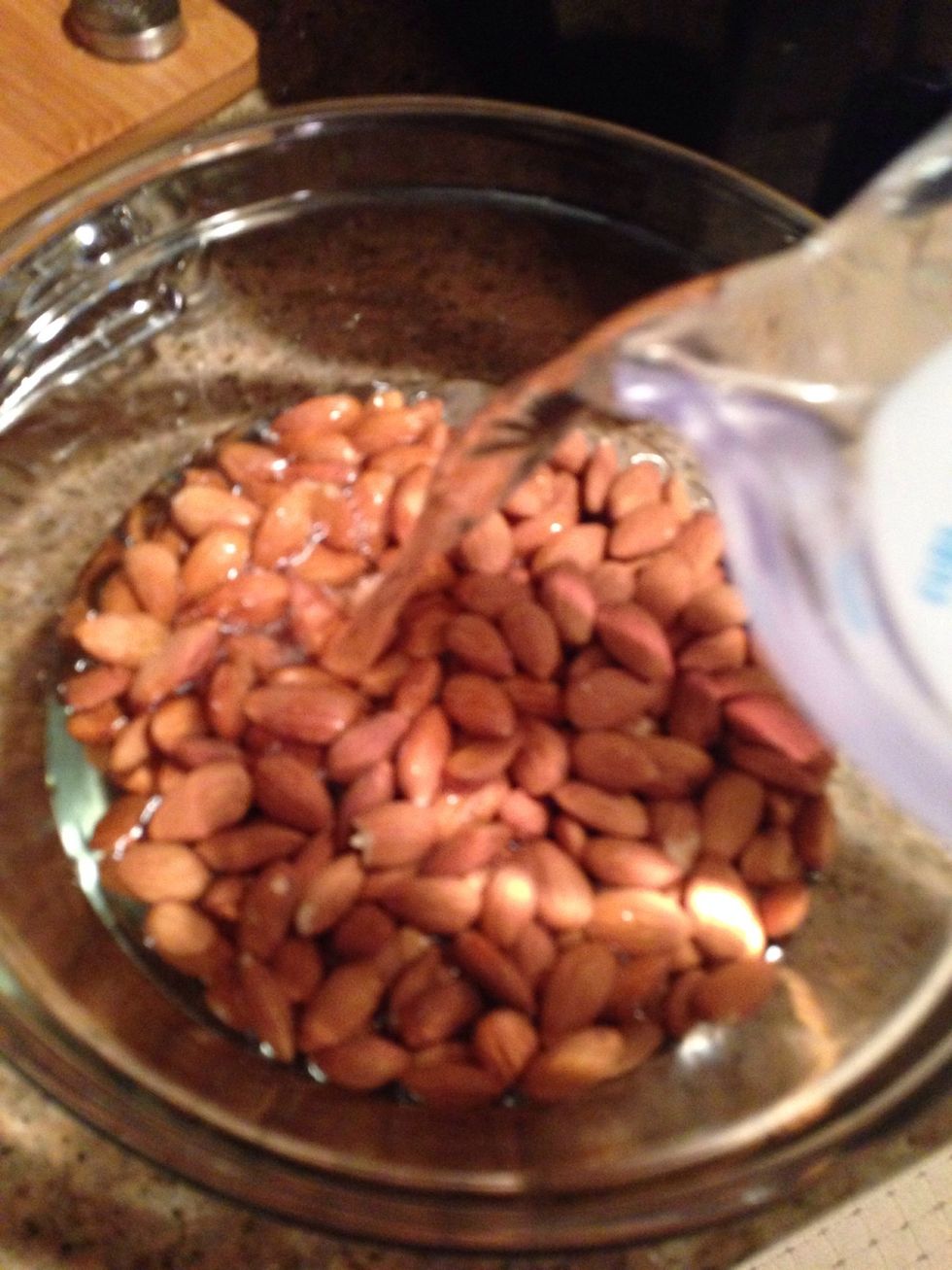 Soak the Almonds in filtered water anywhere from 12-24 hours. The longer you soak the creamier the milk. I will also dump out the water and refill with clean water a few times during the soak.
