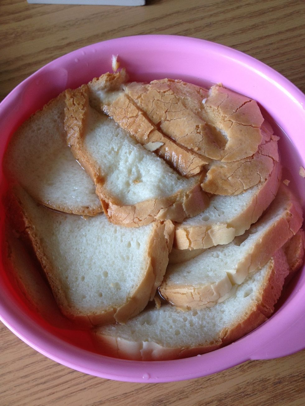 Soak the bread in water for many hours