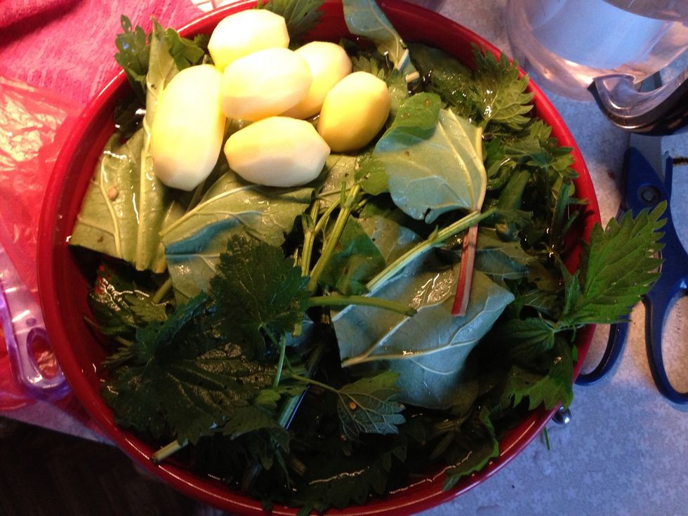 Soak the herbs in the mix min 10 min if you've found them in ur granny's chemical-free garden; 30 min if in other looking natural places (mine's the first case)