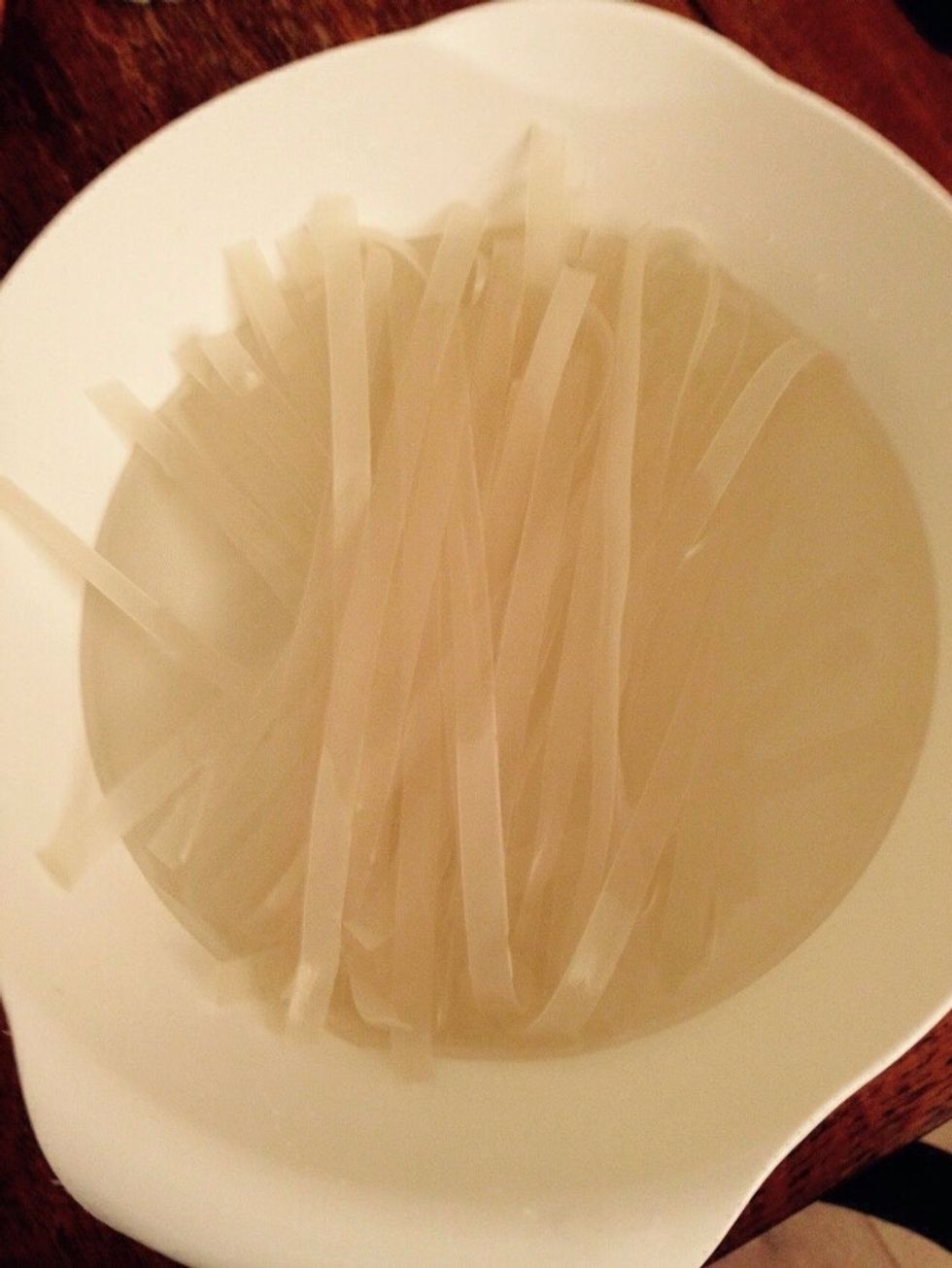 ..soak the noodles in warm water for about 20-30min. You can use whatever size you like, wider or narrower, completely up to your preferences.