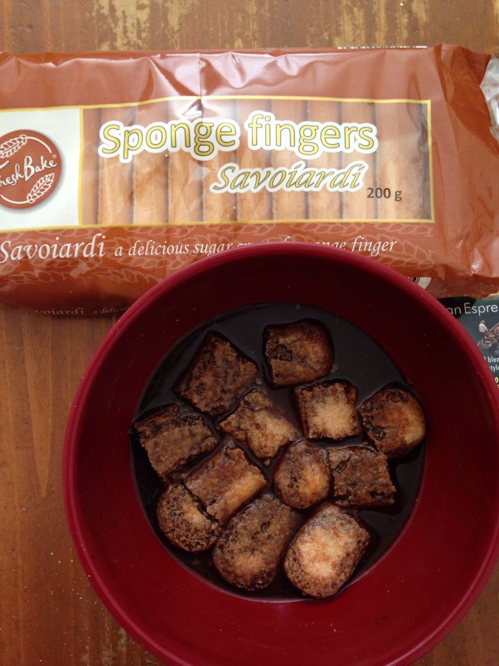 Soak them evenly in the coffee mix