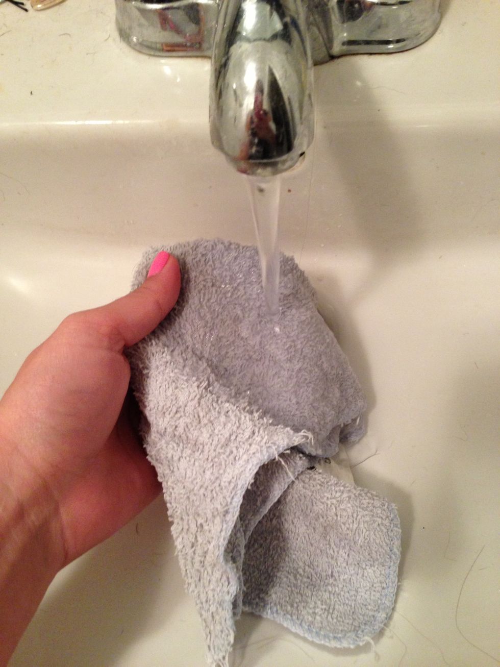 Soak your cloth in hot water