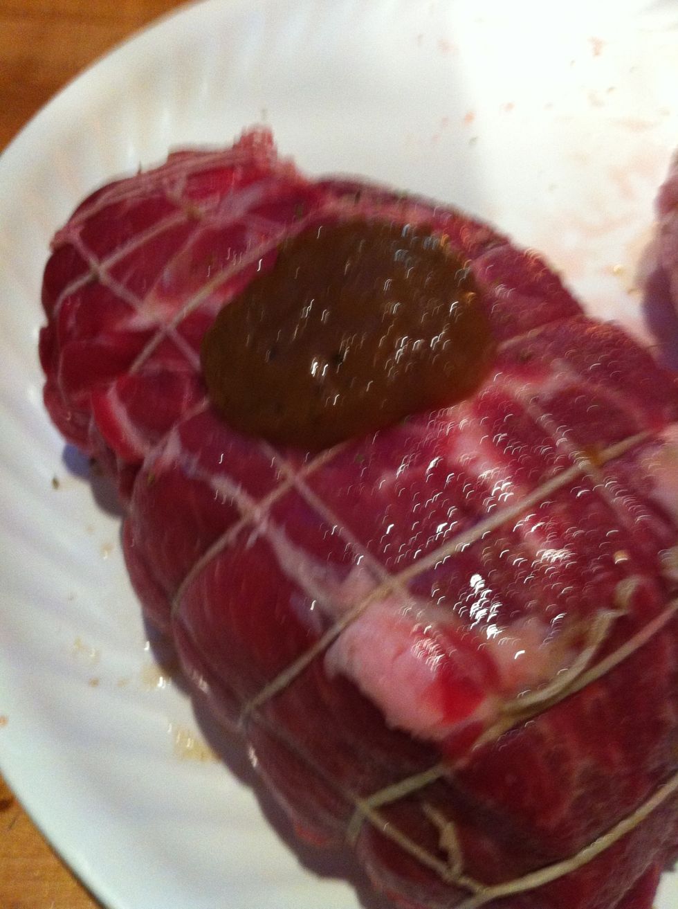 Sofrito to rub into the meat. Make sure to get plenty inside. Then rub down with oregano.