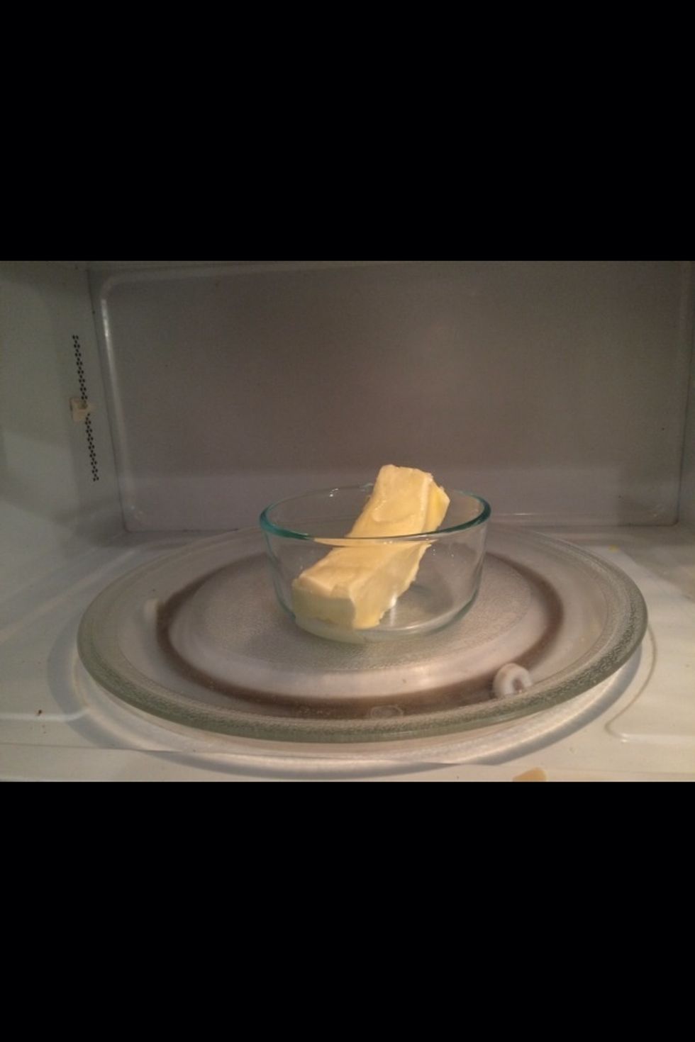 Soften 1/2 cup of butter in the microwave for 10 seconds