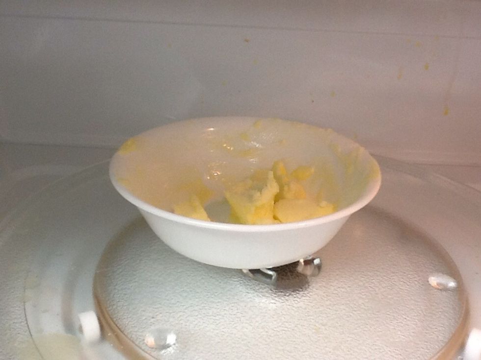 Soften 2-3 tablespoons of butter in the microwave