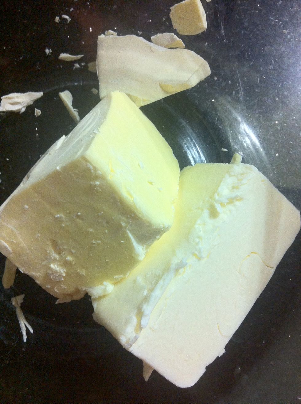 Soften butter and shortening in your bowl. Heat oven to 400\u00b0F.
