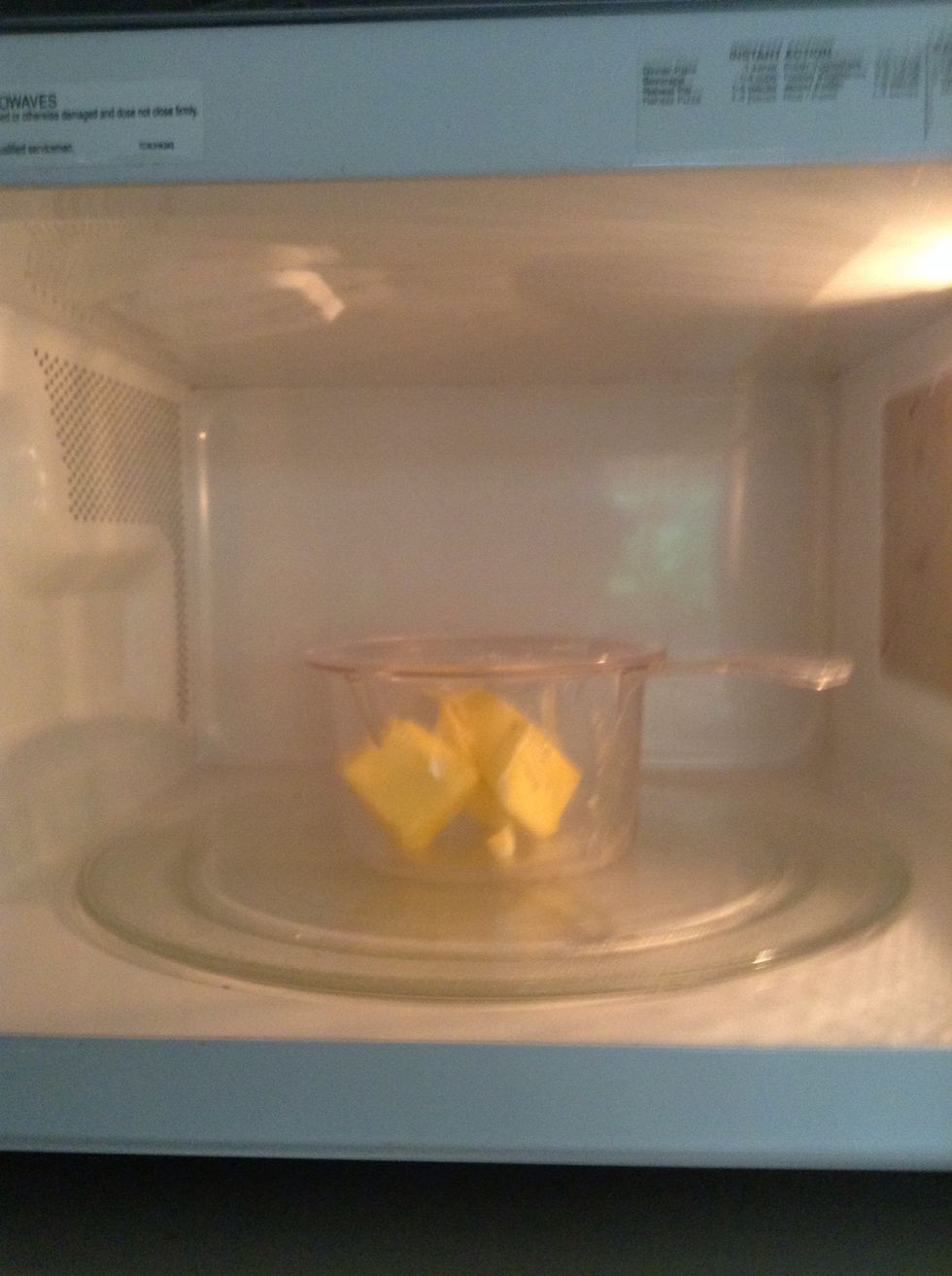 Soften the 125g of butter by putting it in the microwave for about 15 seconds.
