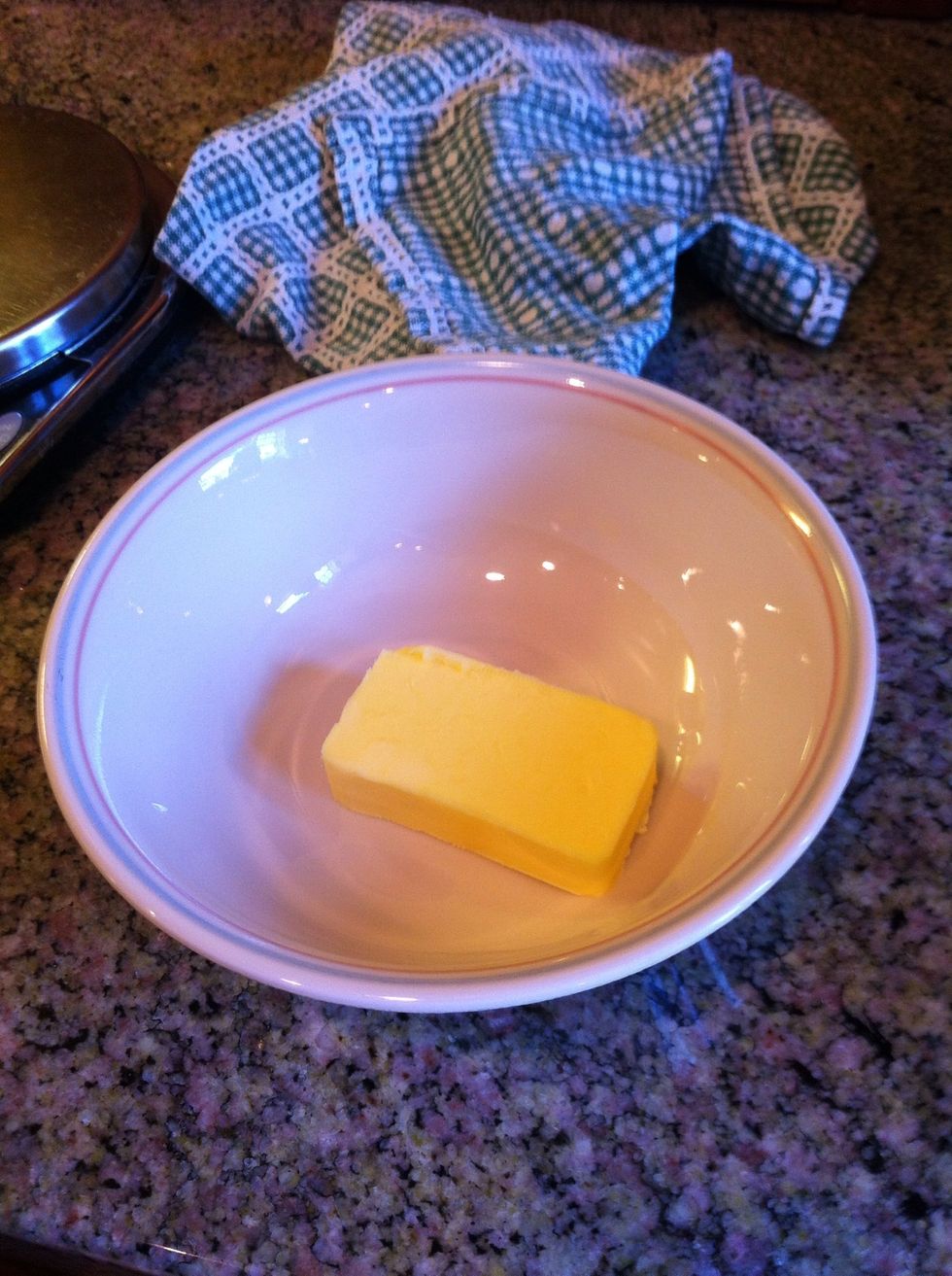 Soften the butter by microwaving it on a gentle defrost cycle