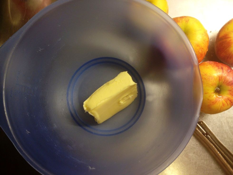 Soften the butter in the microwave a couple of seconds.