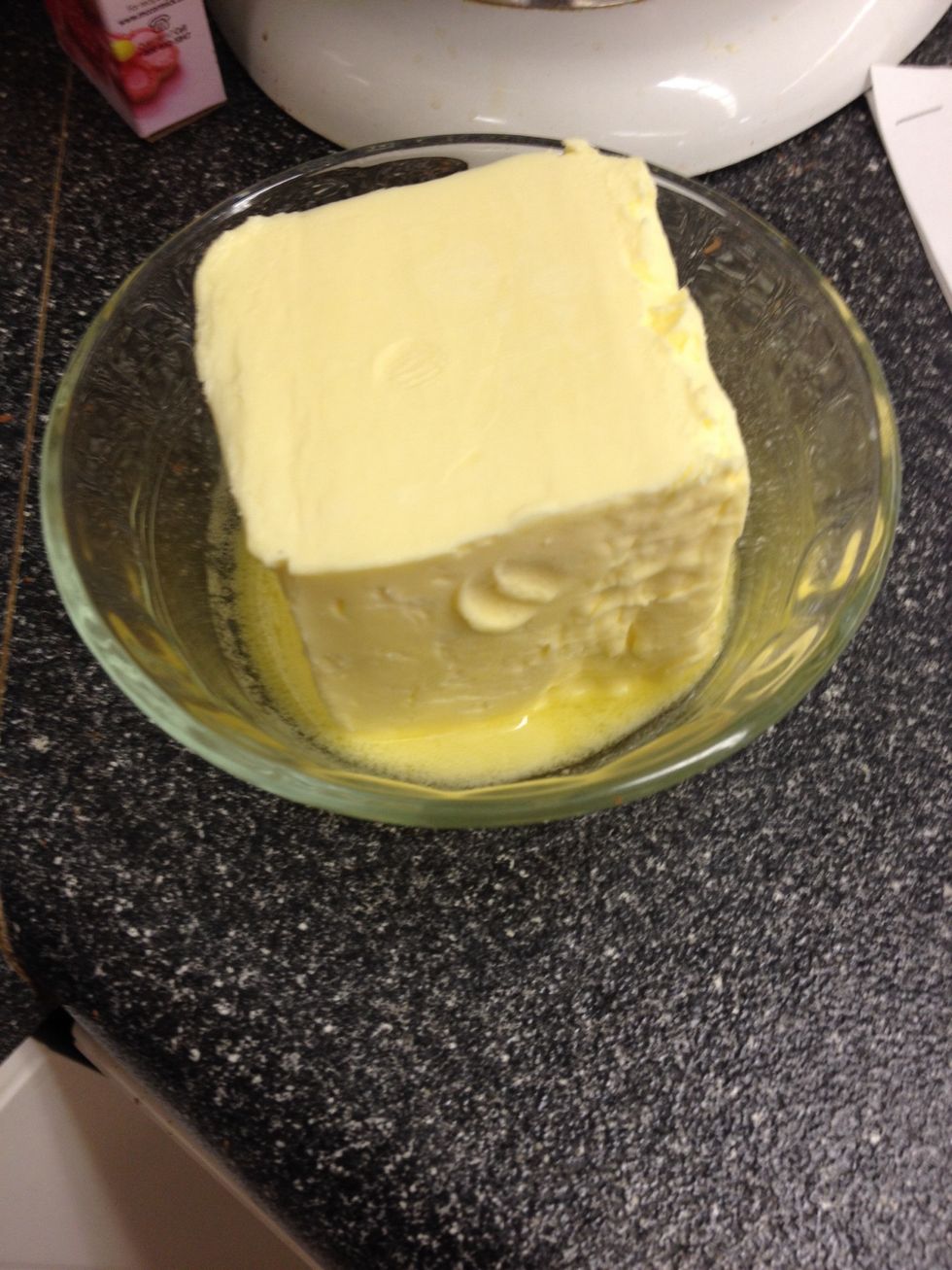 Soften the butter then add it to the batter.