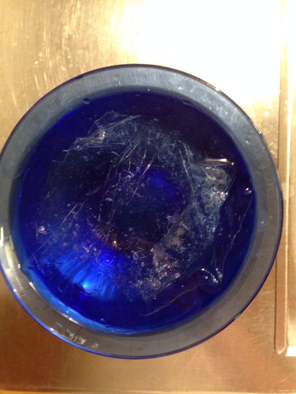 Soften the gelatin in cold water for about 5 minutes