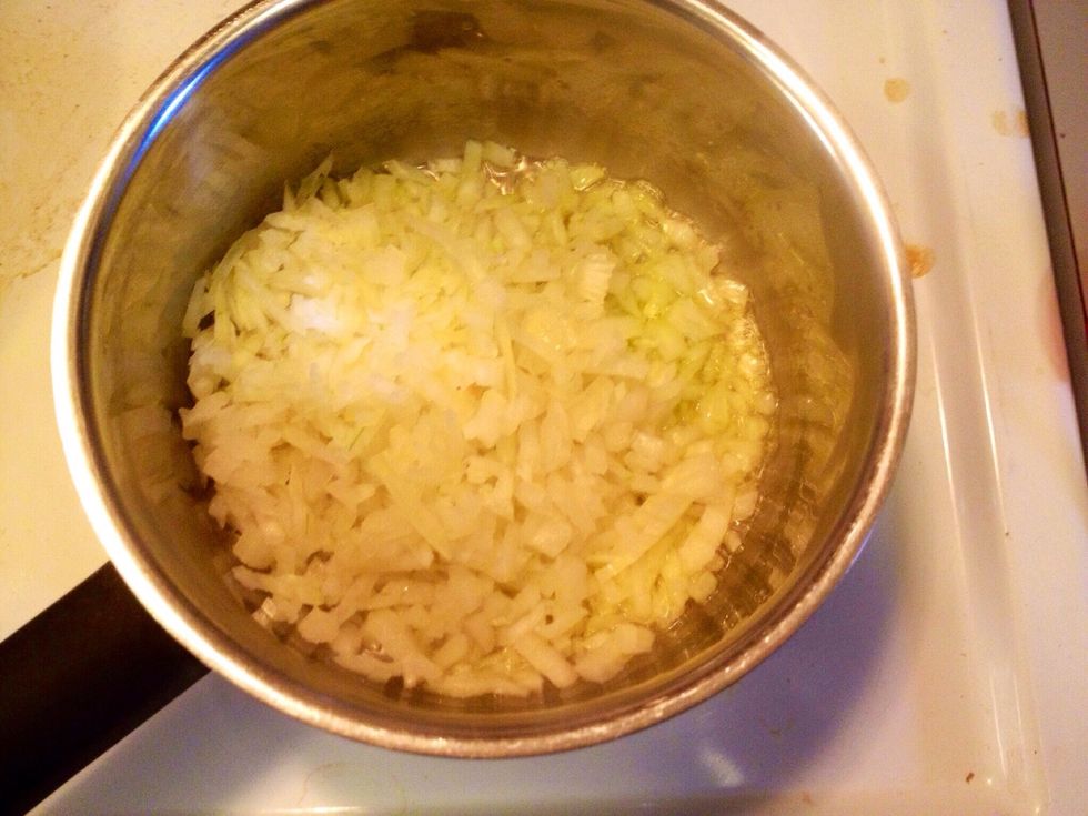 Soften the onion in some olive oil.