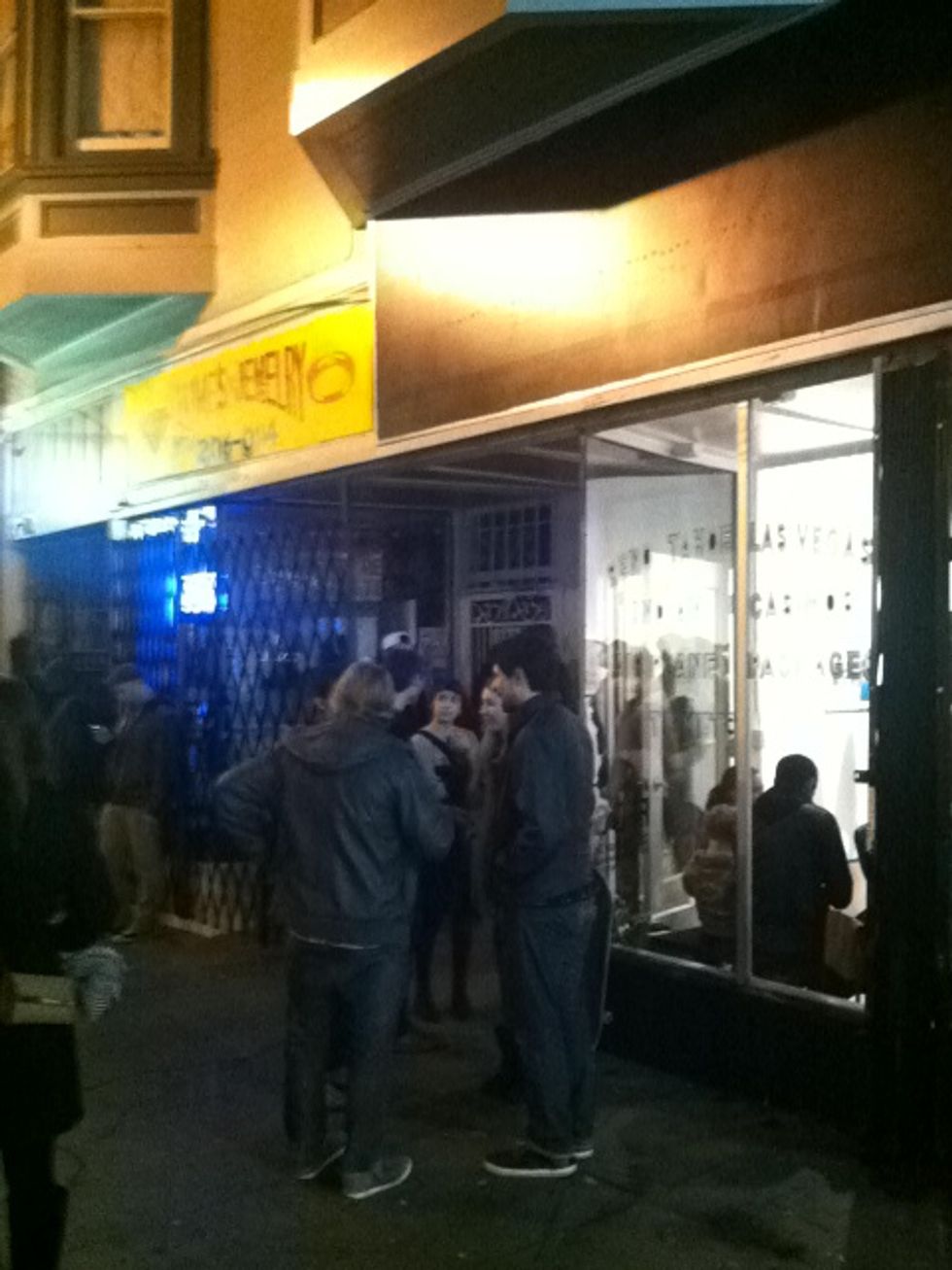 Some art galleries don't even have signs but you can still find them by looking for people talking outside drinking or lots of bikes locked up.