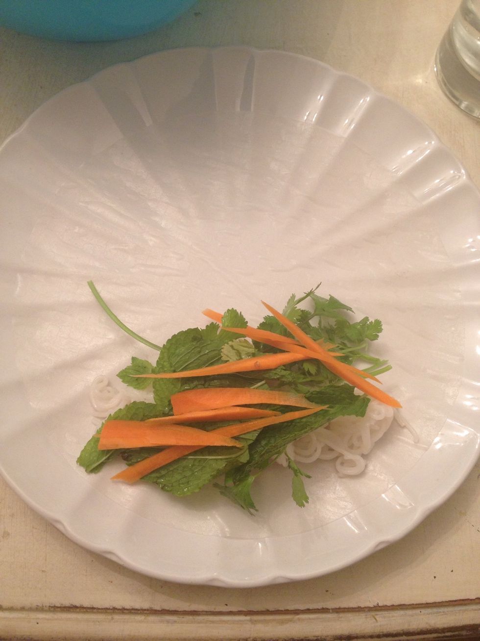 Some carrot slices.