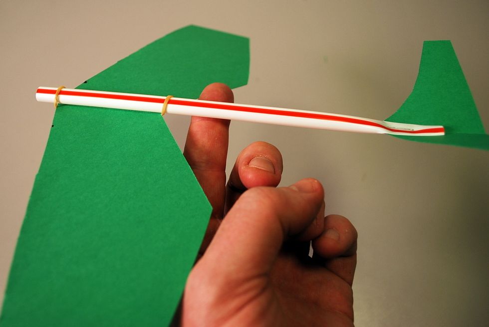 Some final adjustments: Balance your glider by resting it on your finger and moving the wings until they are centered and the glider does not tip off.