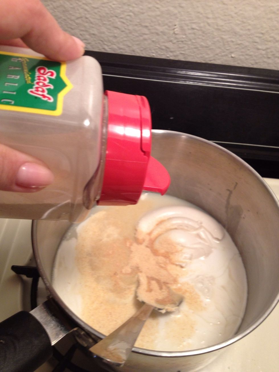 Some garlic powder next- you add to your taste