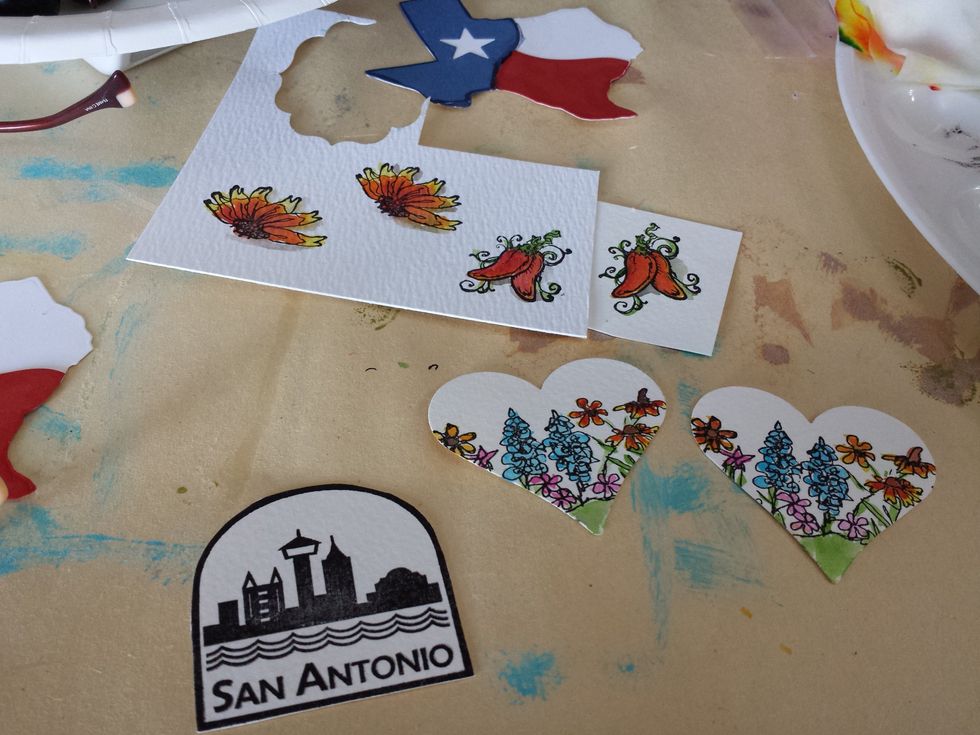 Some of my other stamped and watercolored images.