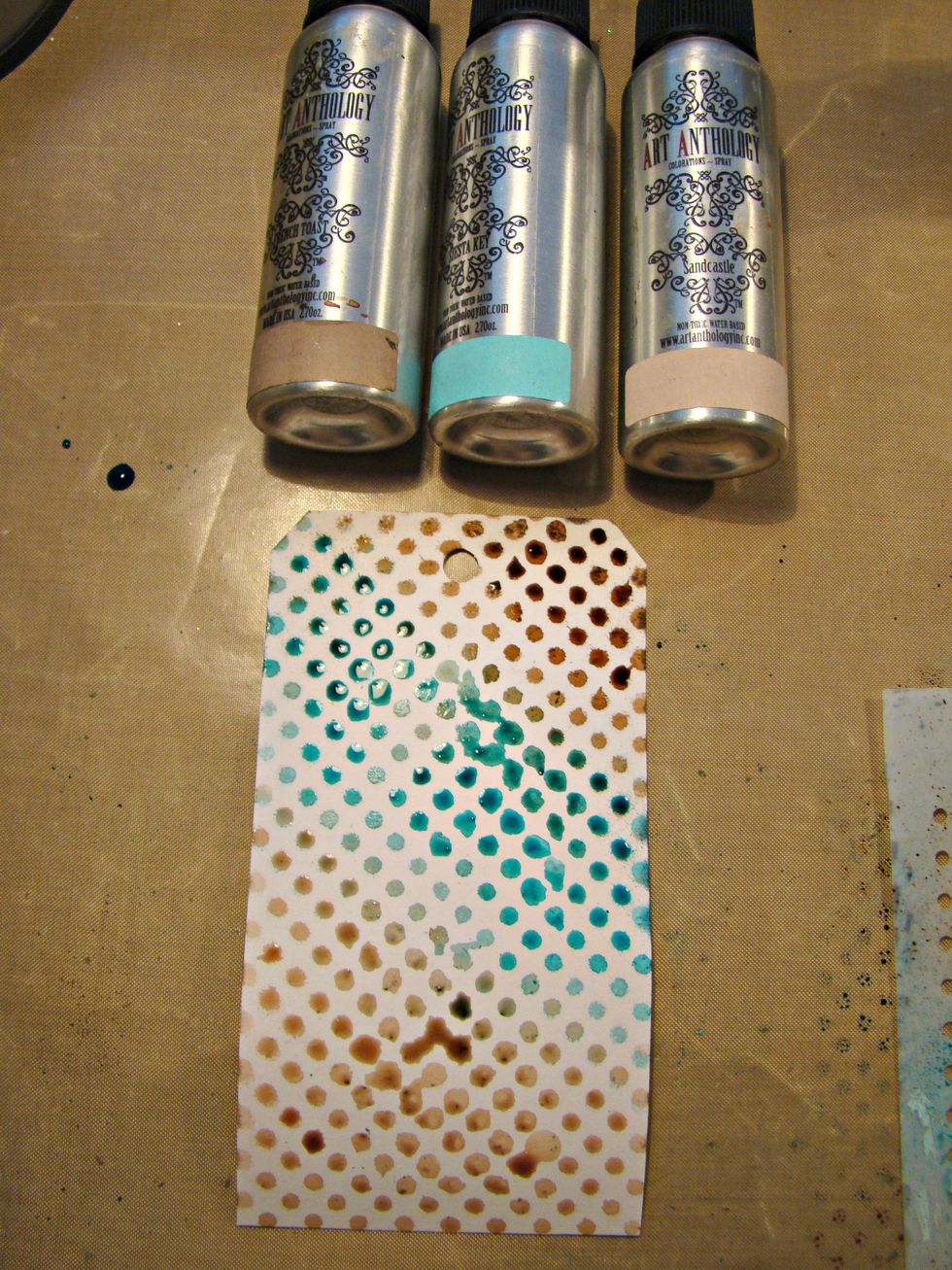 Some of the tags I used stencil and sprayed different colors.