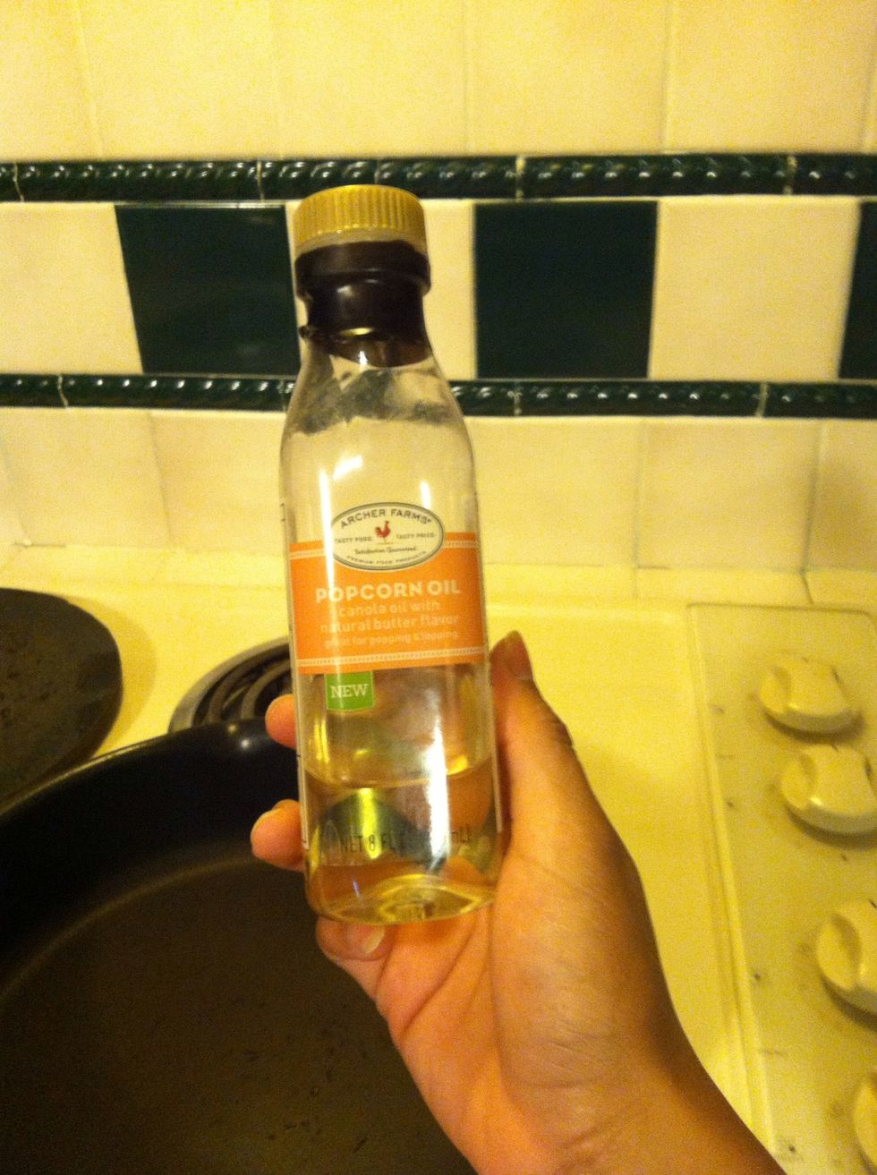 Some popcorn oil or whatever oil you prefer
