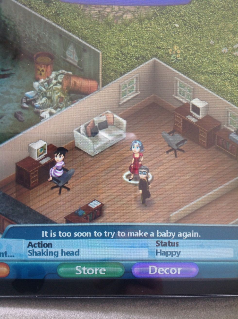 Sometimes they don't accept by shaking their heads so try later after 1 hour." It's really hard to have babies after the age of 48 in the game".