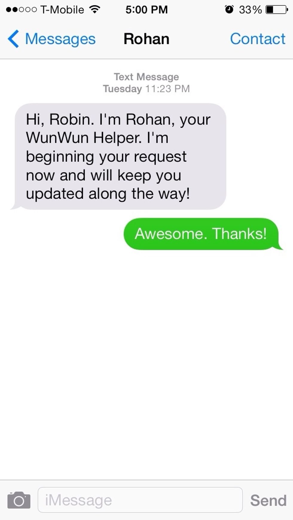 Soon, a Helper will contact you about your Request.