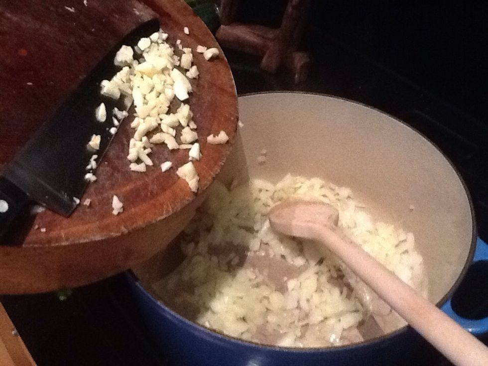 Soon after add the garlic