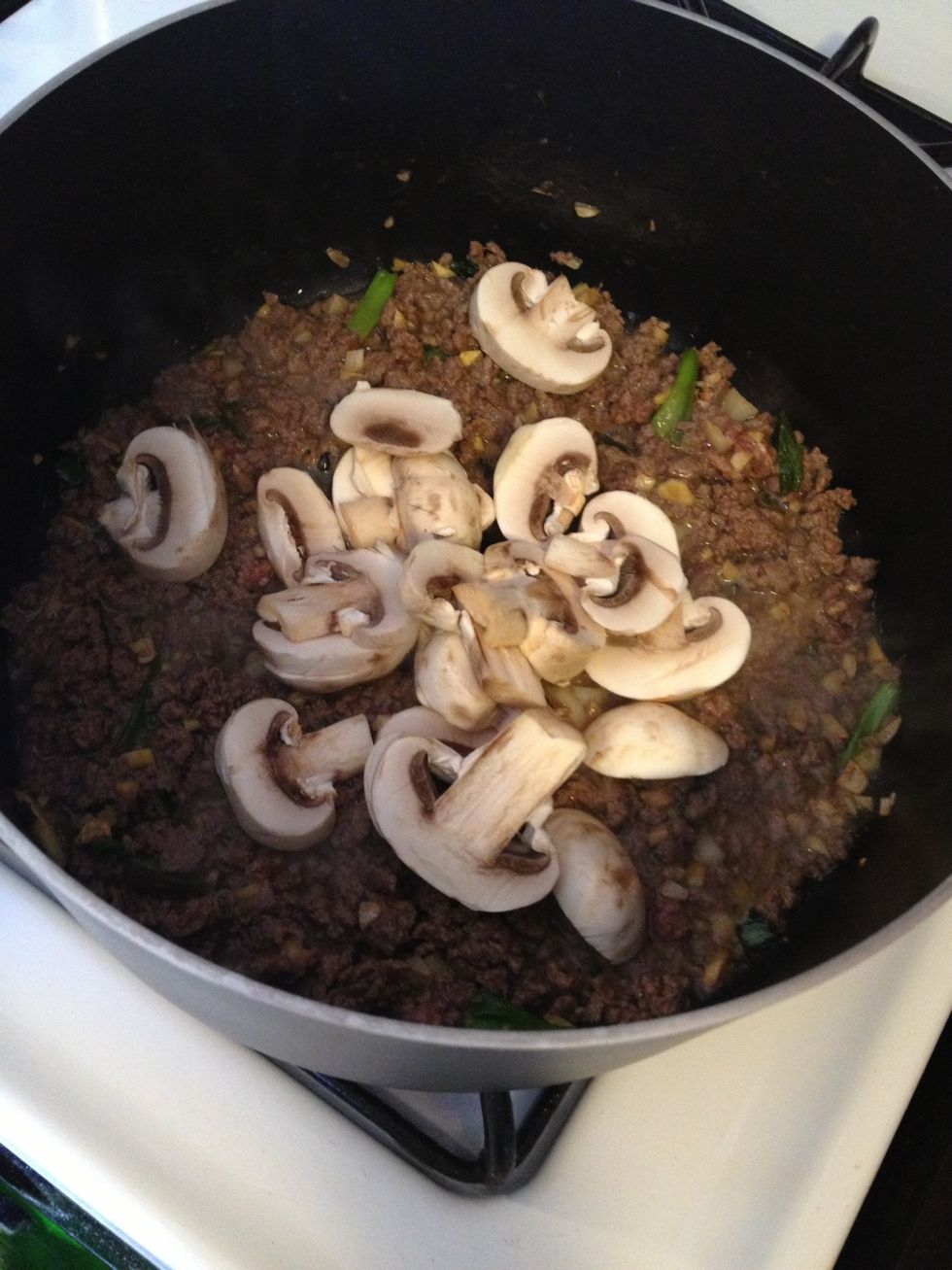 Soon after, put mushroom and then bean sprouts.