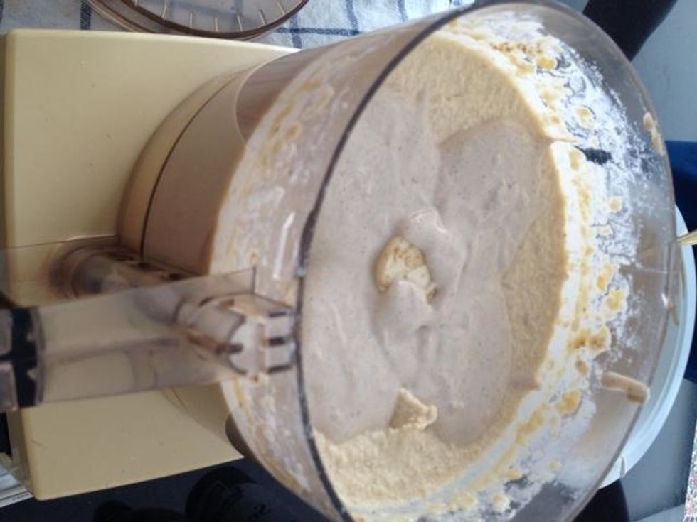 (Sorry about the sideways view!) Keep processing, adding more tahini, water, and seasonings to taste.