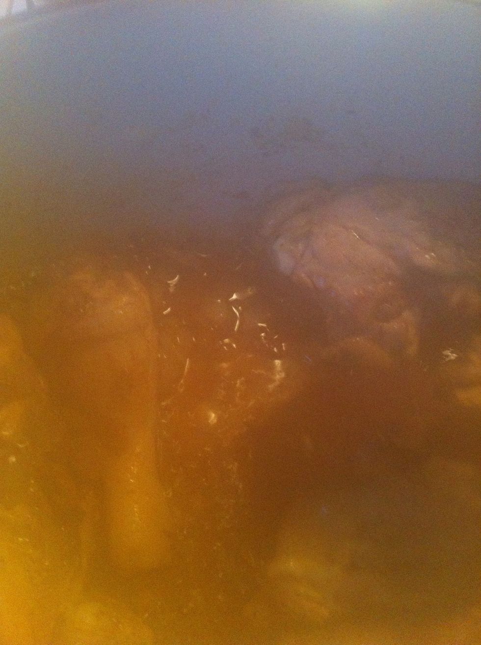 sorry! this picture got a little steamy but I started scraping up the brown bits after I added the beer.
