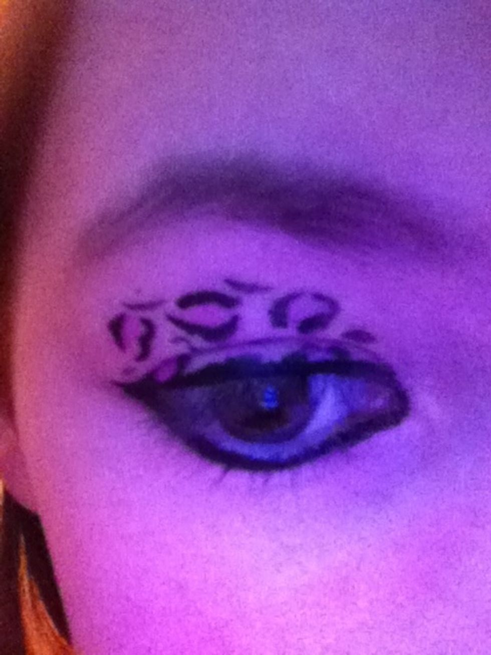 Sorry this picture's really bad, but this is when I did it with white instead of light brown and pink instead of dark brown :)